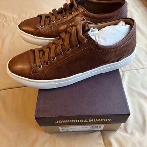 Johnston & Murphy Brown Leather Sneakers Casual Comfort